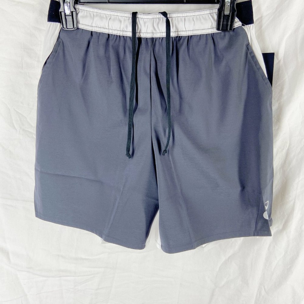 Asics Gray White Centerline Swim Shorts Size S